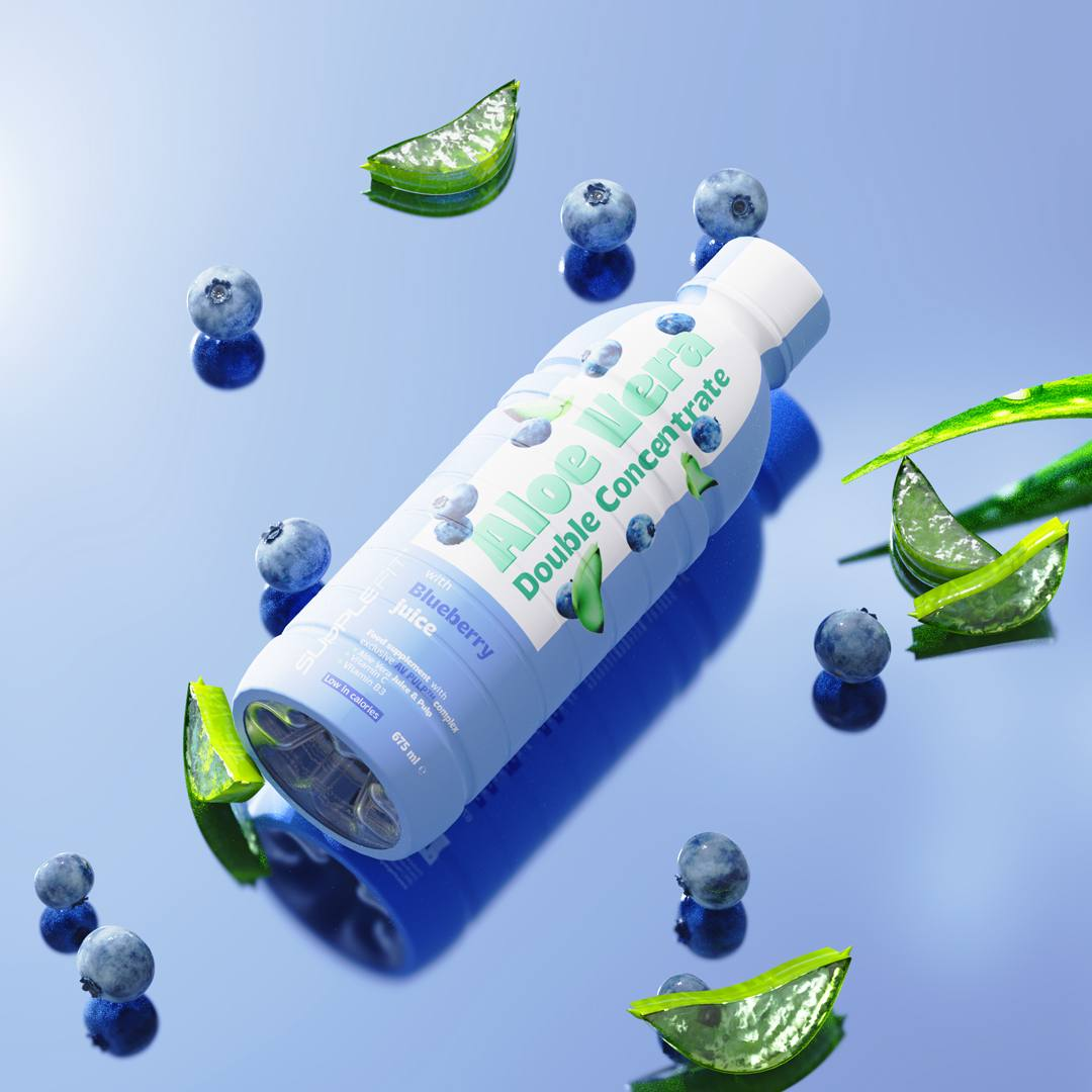 ALOE VERA Juice & Pulp with Blueberry juice - 675 ml